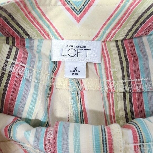 Ann Taylor Loft Women’s Stripped Ruffle Mini Skirt Size 6 - Picture 5 of 5